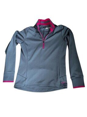 Nike Golf Dri-FIT 1/2-Zip Cover-Up Dark Gray Fuchsia Medium